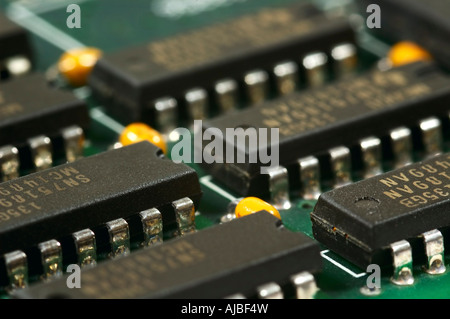 Close up of Computer Circuit Board Stock Photo
