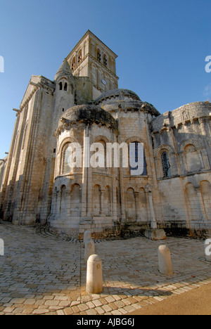 XI-XII century Romanesque colliegiate church of Saint Pierre, Chauvigny, Vienne, France. Stock Photo