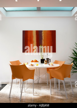 Breakfast table setting. Stock Photo