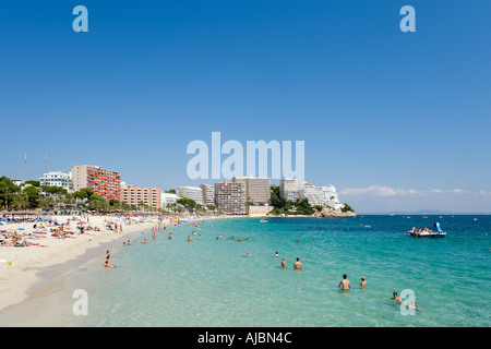 Beach, Magaluf, Bay of Palma, Mallorca, Balearic Islands, Spain Stock ...