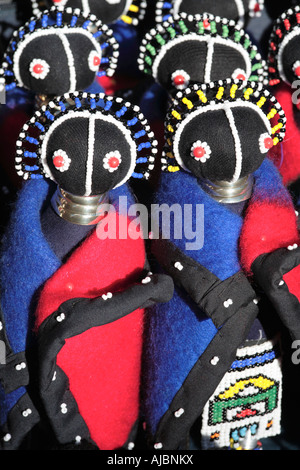 Variety of Hand Made African Ndebele Dolls Stock Photo