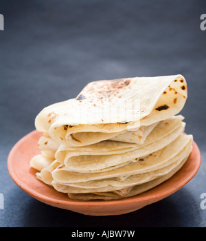 Plate Roti Side View A Ceramic Plate with Pile of Rotis Stock Photo - Alamy