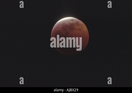 total lunar eclipse, with red shining moon Stock Photo