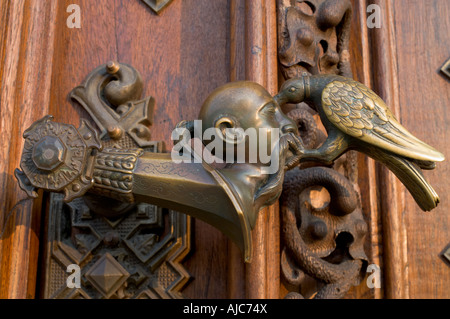 Door handle of Hluboka nad Vltavou castle in Southern Bohemia, Czech Republic Stock Photo