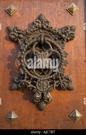 Door knocker of Hluboka nad Vltavou castle in Southern Bohemia, Czech Republic Stock Photo