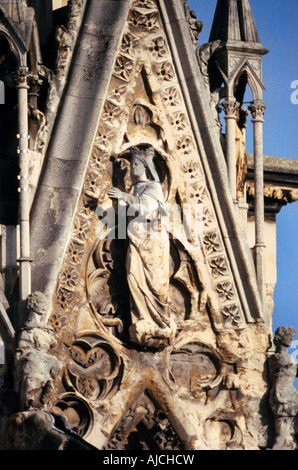 Reims France Reims Cathedral Statue West Front Stock Photo