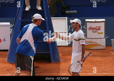 Estoril Open 2007 - Men's 1st round qualifying - Sam Querrey vs Luis Horna Stock Photo