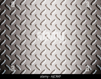 a large seamless sheet of alluminium or nickel diamond or tread plate Stock Photo