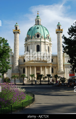 St Charles Church (Karlskirch), Karlsplatz, Innere Stadt, Vienna (Wien), Republic of Austria Stock Photo