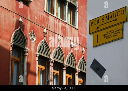 San Marco signage on the side of a building Venice Italy Stock Photo