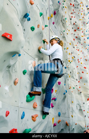 freeclimber, rock climbing wall, Liberty of the Seas, largest cruise ship in the world Stock Photo