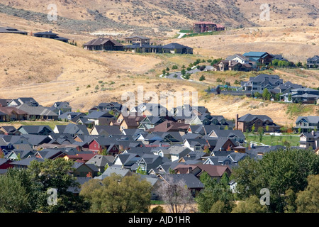 New homes built on the foothills in Boise Idaho Stock Photo