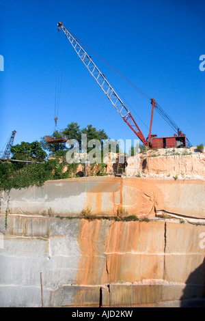 Crane at a granite quarry in Elberton Georgia Stock Photo