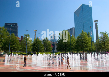 The Fountain of Rings in Centennial Olympic Park Atlanta Georgia Stock Photo