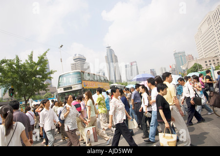 people in rush hour Stock Photo
