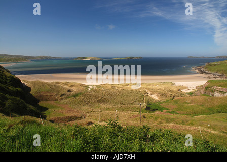 sand beach on Kyle of Tongue north coast Highland Scotland Stock Photo