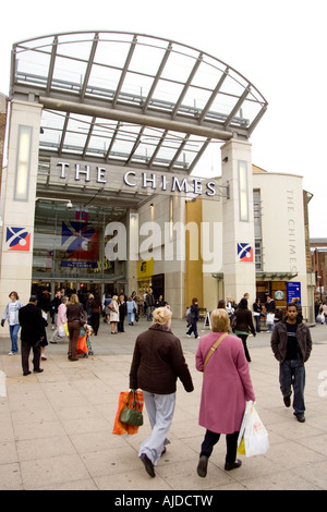 Entrance to The Chimes shopping centre in Uxbridge, London Stock Photo