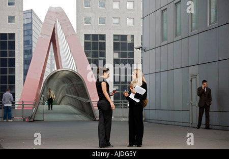 Office workers taking a break at La Defense Stock Photo