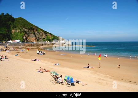 UK Channel Islands Jersey Greve de Lecq beach Stock Photo