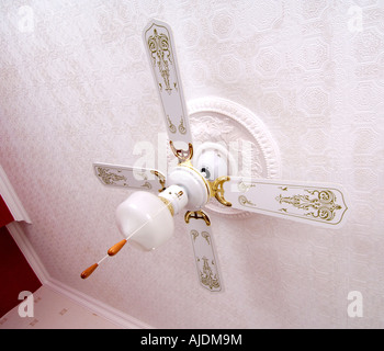 A Modern White Ceiling Fan Stock Photo 275625827 Alamy