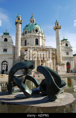 St Charles Church (Karlskirch), Karlsplatz, Innere Stadt, Vienna (Wien), Republic of Austria Stock Photo