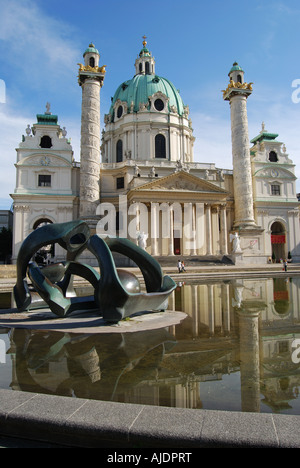 St Charles Church (Karlskirch), Karlsplatz, Innere Stadt, Vienna (Wien), Republic of Austria Stock Photo