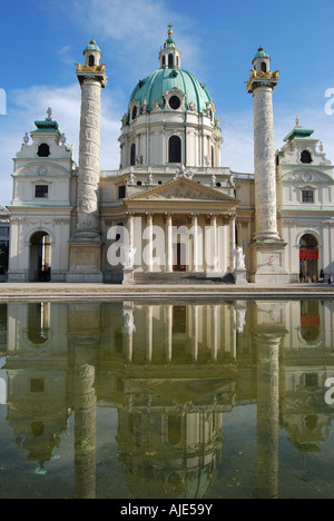 St Charles Church (Karlskirch), Karlsplatz, Innere Stadt, Vienna (Wien), Republic of Austria Stock Photo