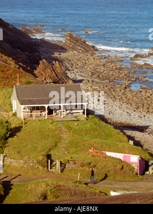 Millook Haven beach, Atlantic Heritage Coast, South West Coast Path, Cornwall Area of Outstanding Natural Beauty, England, United Kingdom Stock Photo