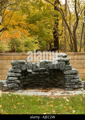 Cabin Site Memorial at Lincoln Boyhood National Memorial Indiana USA Stock Photo