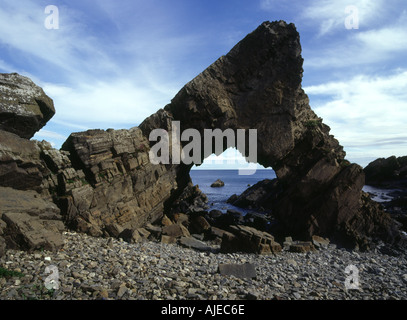 dh Tarlair rock MACDUFF BANFFSHIRE Scottish Coastal Sea arch and beach scotland moray coast Stock Photo