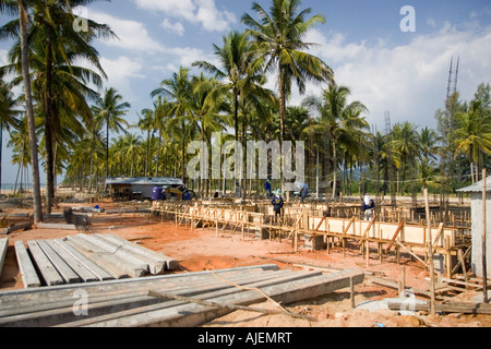 Beach buidings reconstruction after 2004 tsunami Bang Niang Beach Khao Lak Thailand Stock Photo