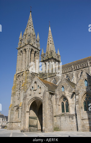 13th century Roman catholic cathedral St Pol de Leon Brittany France Stock Photo