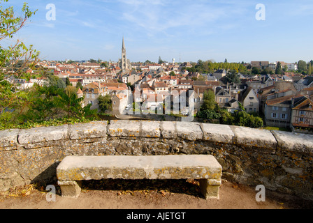 Panoramic view of Montmorillon from Notre Dame church, Vienne, France. Stock Photo