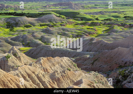 Badlands from Sage Creek rim Badlands National Park South Dakota USA Stock Photo