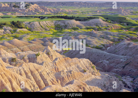 Badlands from Sage Creek rim Badlands National Park South Dakota USA Stock Photo