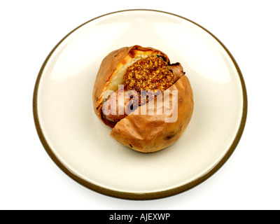 Jacket Potato with Sausage and Honey Mustard Stock Photo