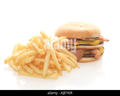 Double Bacon Cheeseburger Stock Photo
