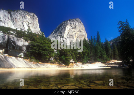 'Yosemite National Park' Emerald Pool above 'Vernal Falls' California USA 'United States of America' Stock Photo
