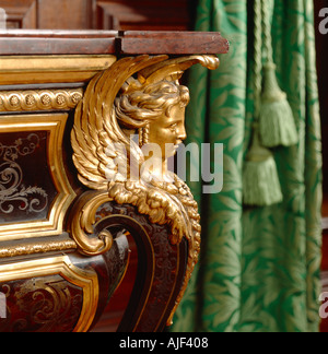 Close up of Boulle commode of 1710 in the Carved Room at Petworth House West Sussex Stock Photo