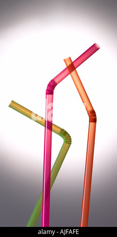 Three Drinking Straws Stock Photo