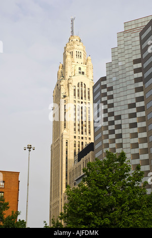 One of the few remaining 1940s skyscrapers in downtown Columbus Ohio OH Stock Photo