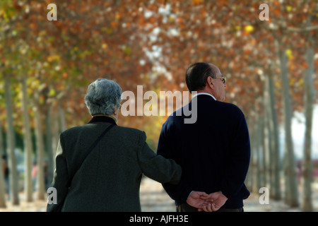 Senior couple walking in city Stock Photo