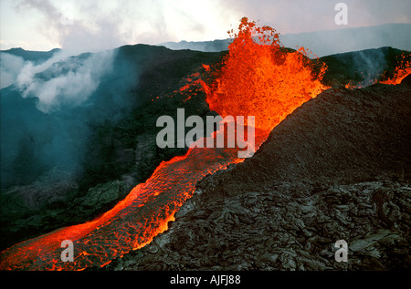 Mauna Loa Eruption Big Island of Hawaii Stock Photo