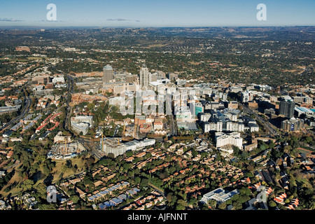 Aerial view of Sandton City to your left and the Michelangelo Towers to the right Gauteng Province South Africa Stock Photo