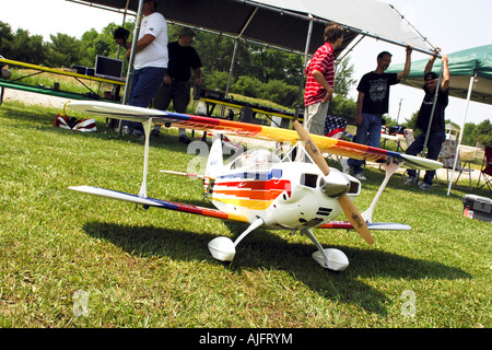 Members of the St Clair County Michigan MI Model club weekend meeting Stock Photo