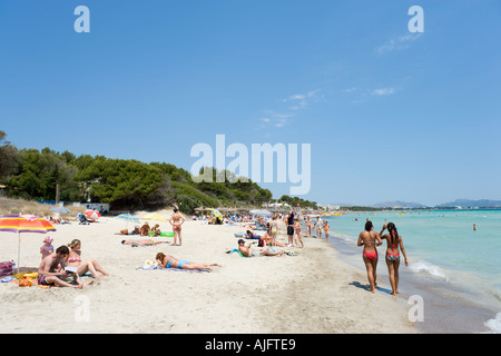 Beach, Platja de Muro, Alcudia, Mallorca, Spain Stock Photo