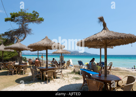 Beach Bar, Platja de Muro, Alcudia, Mallorca, Spain Stock Photo