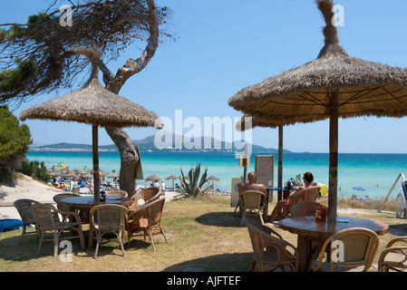 Beach Bar, Platja de Muro, Alcudia, Mallorca, Spain Stock Photo