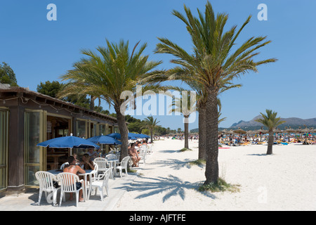 Beach Bar, Puerto de Alcudia, Mallorca, Spain Stock Photo