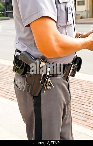 Close up of a State Highway Patrol officers 9mm pistol in Columbus Ohio OH Stock Photo